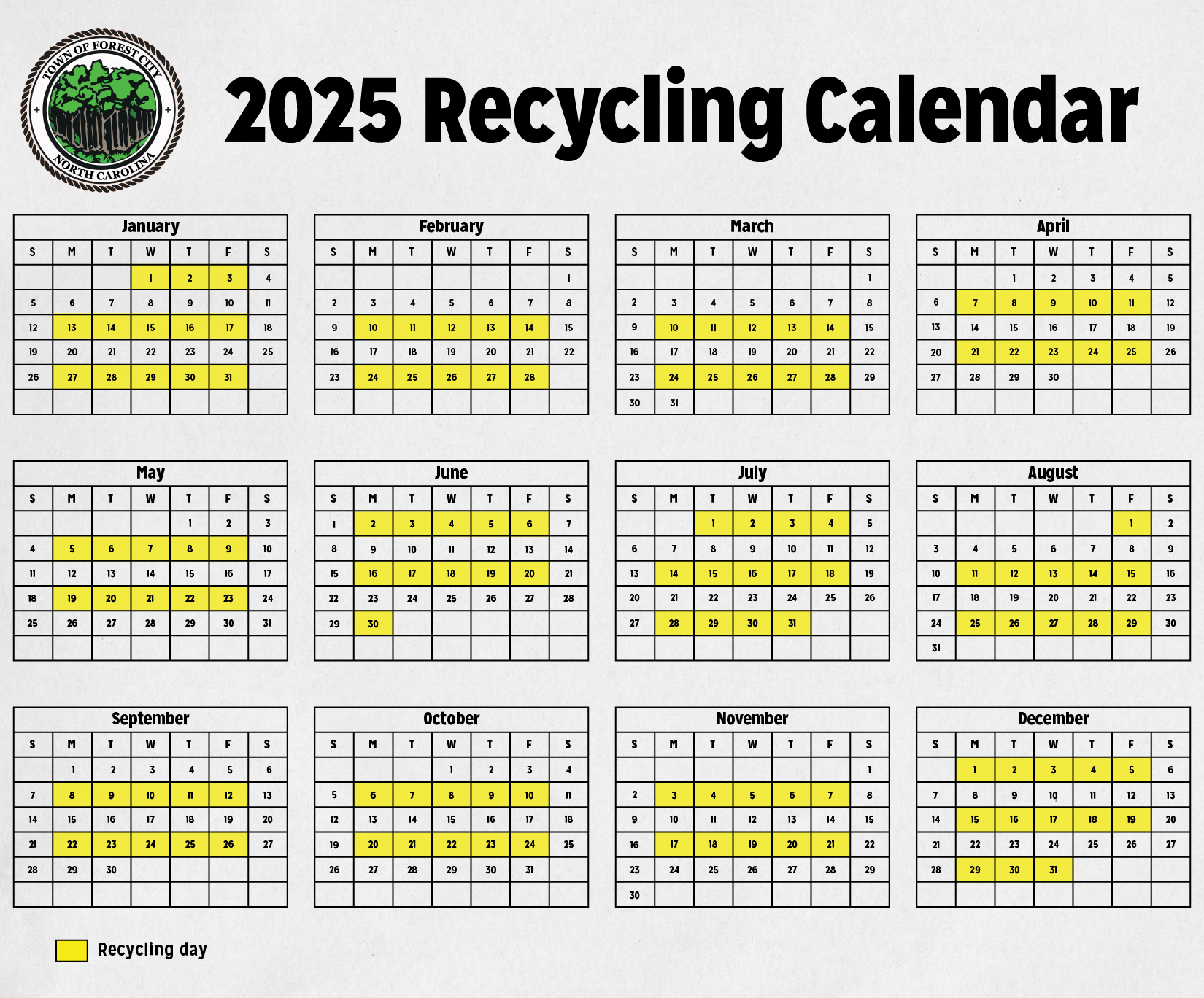 2024 Recycling Calendar